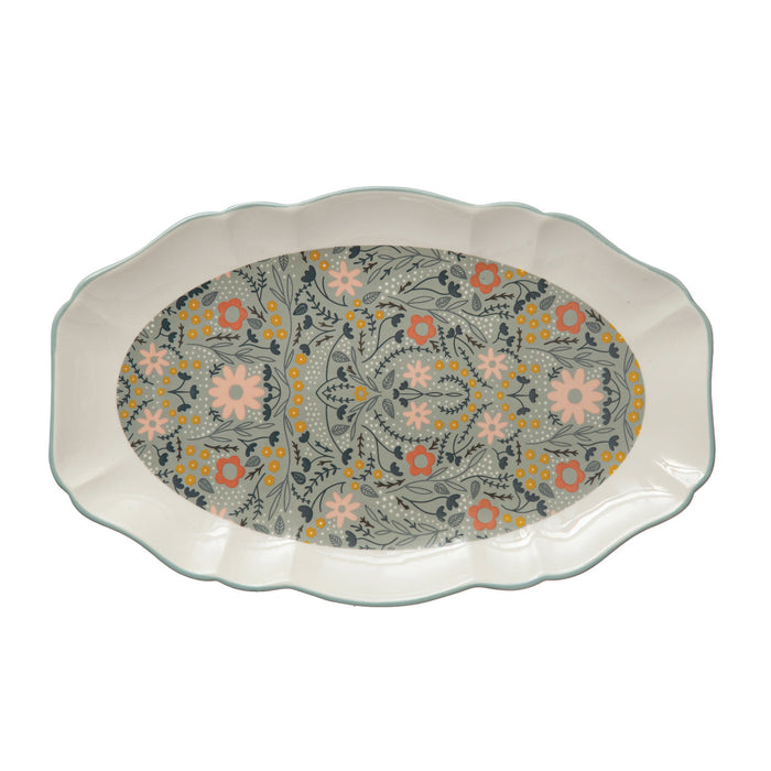 Plato cerámica floreado
