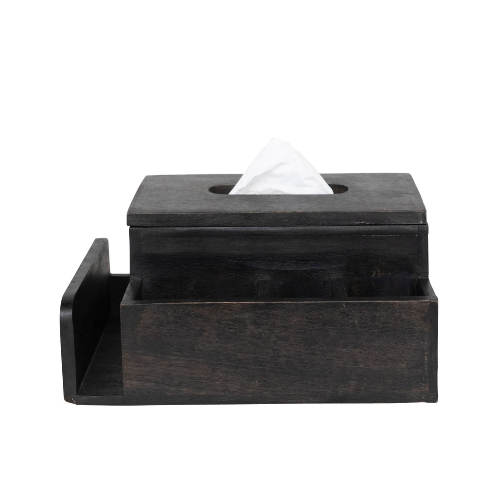 Caja para Pañuelos, Portapañuelos de Papel, Portapañuelos de Papel Caja,  Madera, Recargable, 25,3 x 9,3 x 13,3 cm