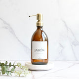 Dispensador ámbar vidrio 500 ml DORADO
