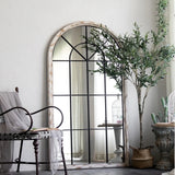 Espejo arco madera fierro M
