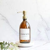 Dispensador ámbar vidrio 500 ml DORADO