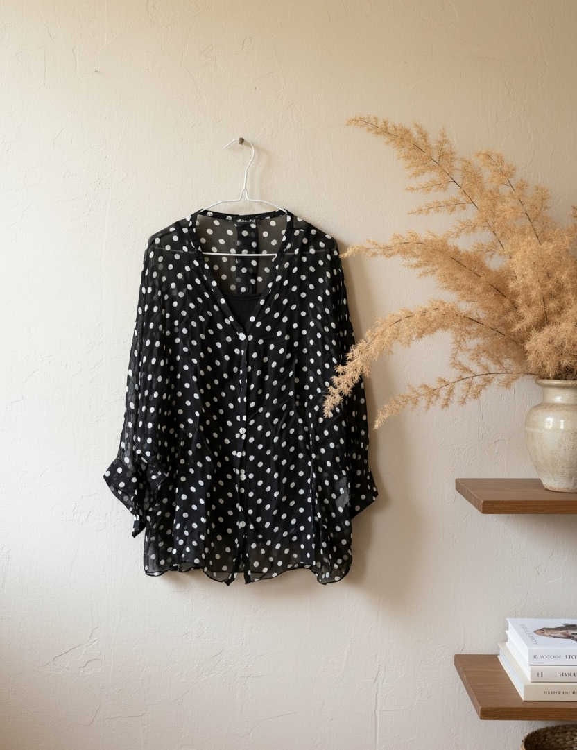 Blusa seda puntos italiana
