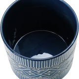 Macetero azul blanco