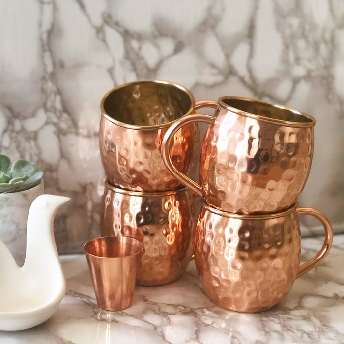 Set 4 mugs cobre