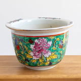 Macetero cerámica pintado verde XL