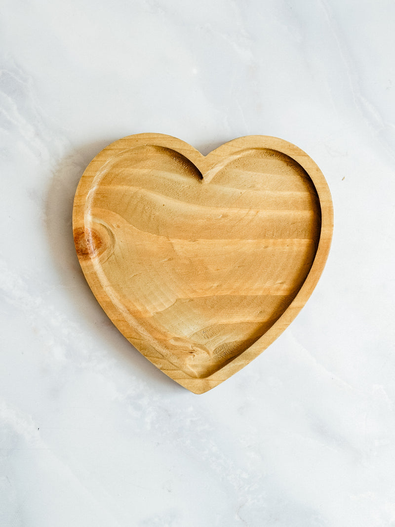 Bandeja corazón madera