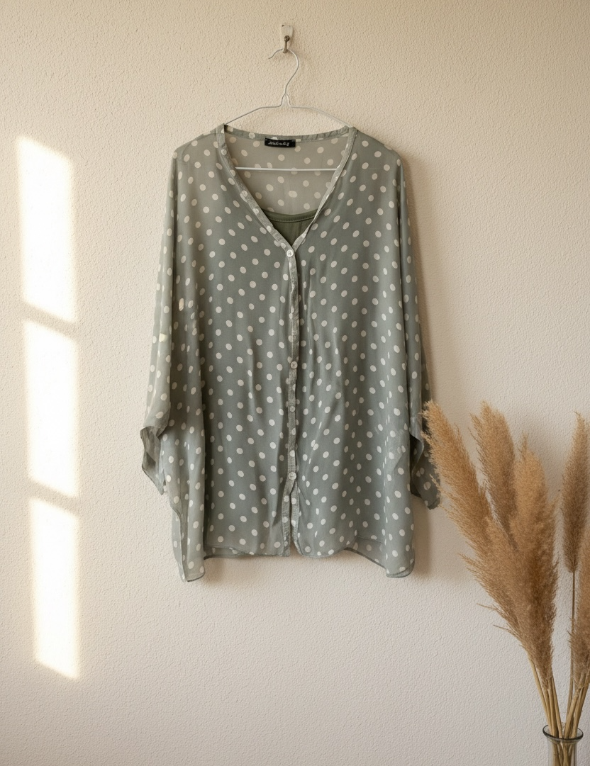 Blusa seda puntos italiana