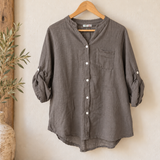 Blusa algodón bolsillo italiano
