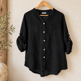 Blusa algodón bolsillo italiano