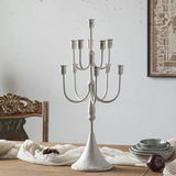 Candelabro metálico blanco XL