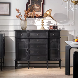 Mueble buffet madera negro texturado