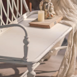 Banqueta metálica blanca