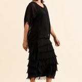 Vestido seda capas italiano