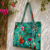 Bolso algodón turquesa