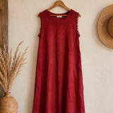 Vestido desflecado lino italiano