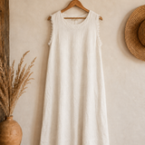 Vestido desflecado lino italiano