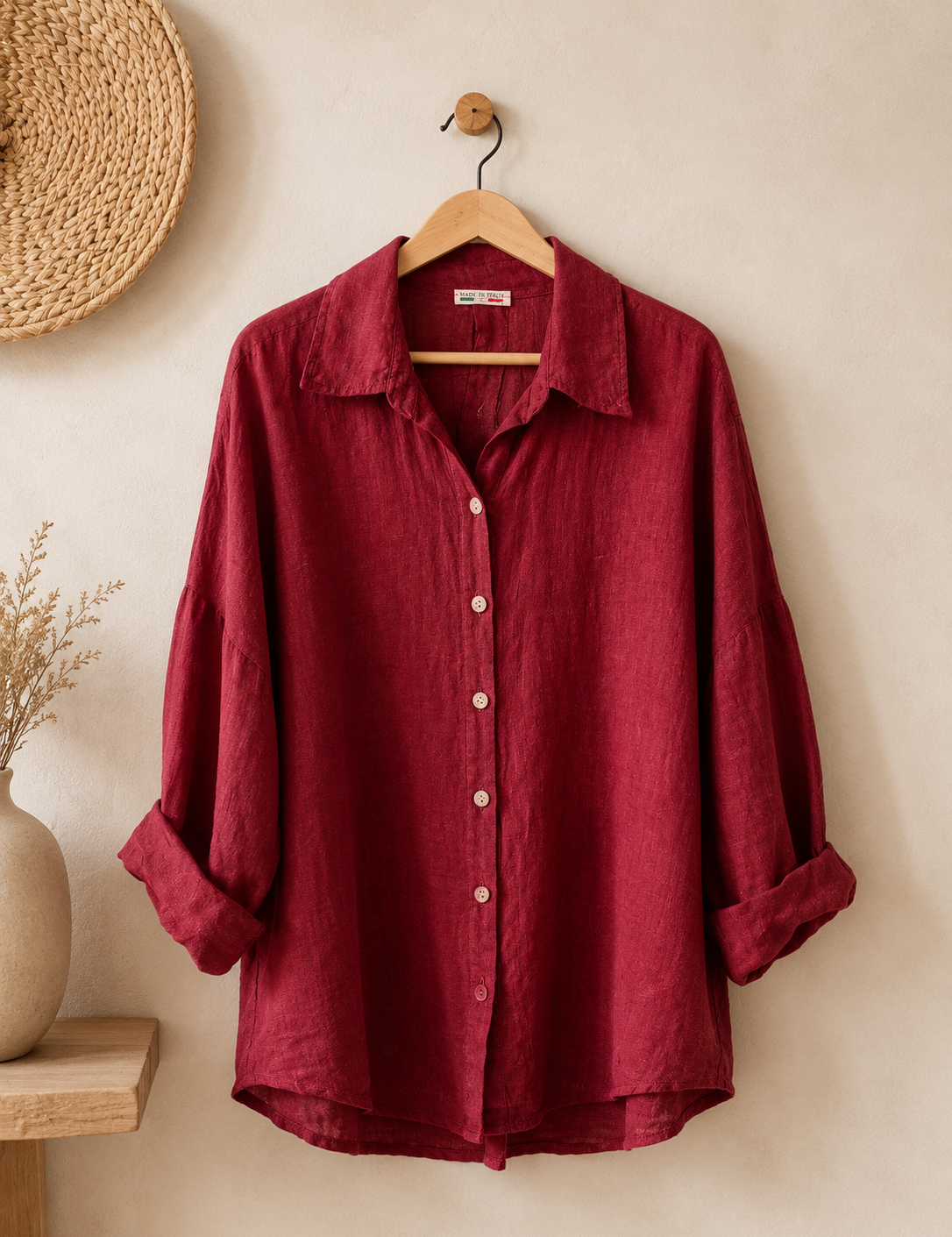 Blusa lino larga italiana