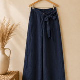 Pantalón cinturón lino italiano