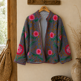 Chaqueta algodón flores rosa