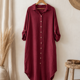 Vestido botones lino italiano