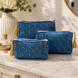 Set estuches algodón azul