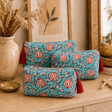 Set estuches algodón celeste