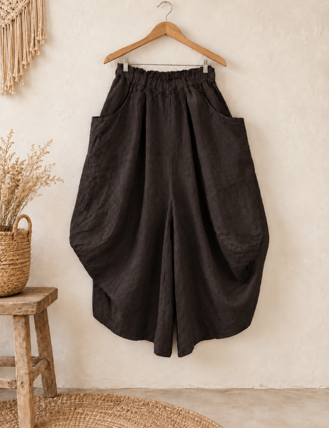 Pantalón balloon bolsillo lino italiano