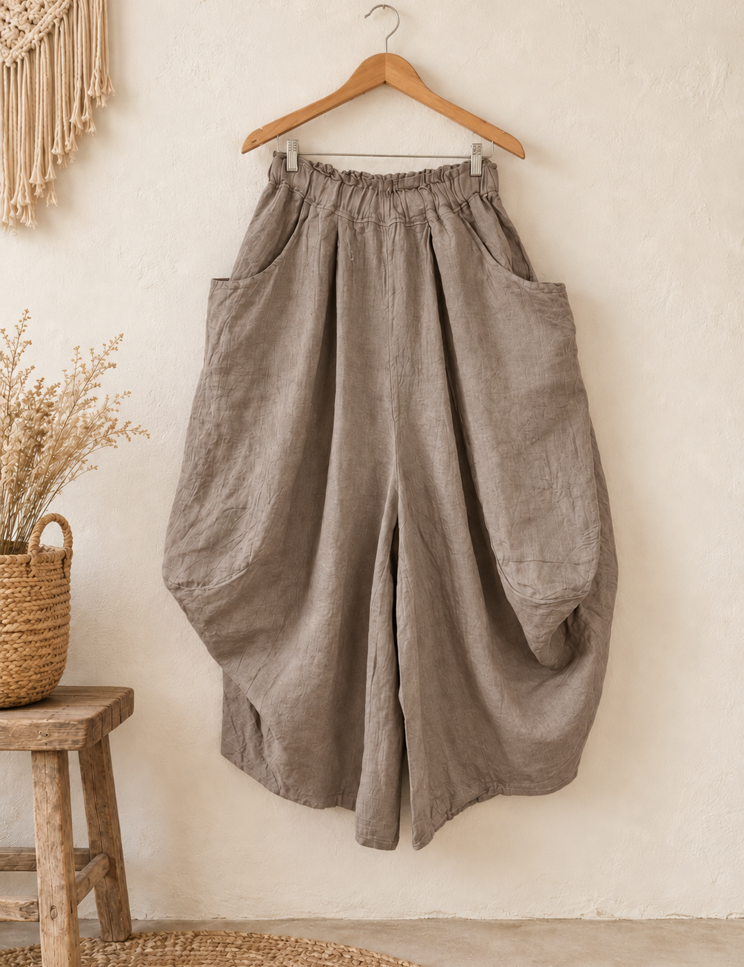 Pantalón balloon bolsillo lino italiano