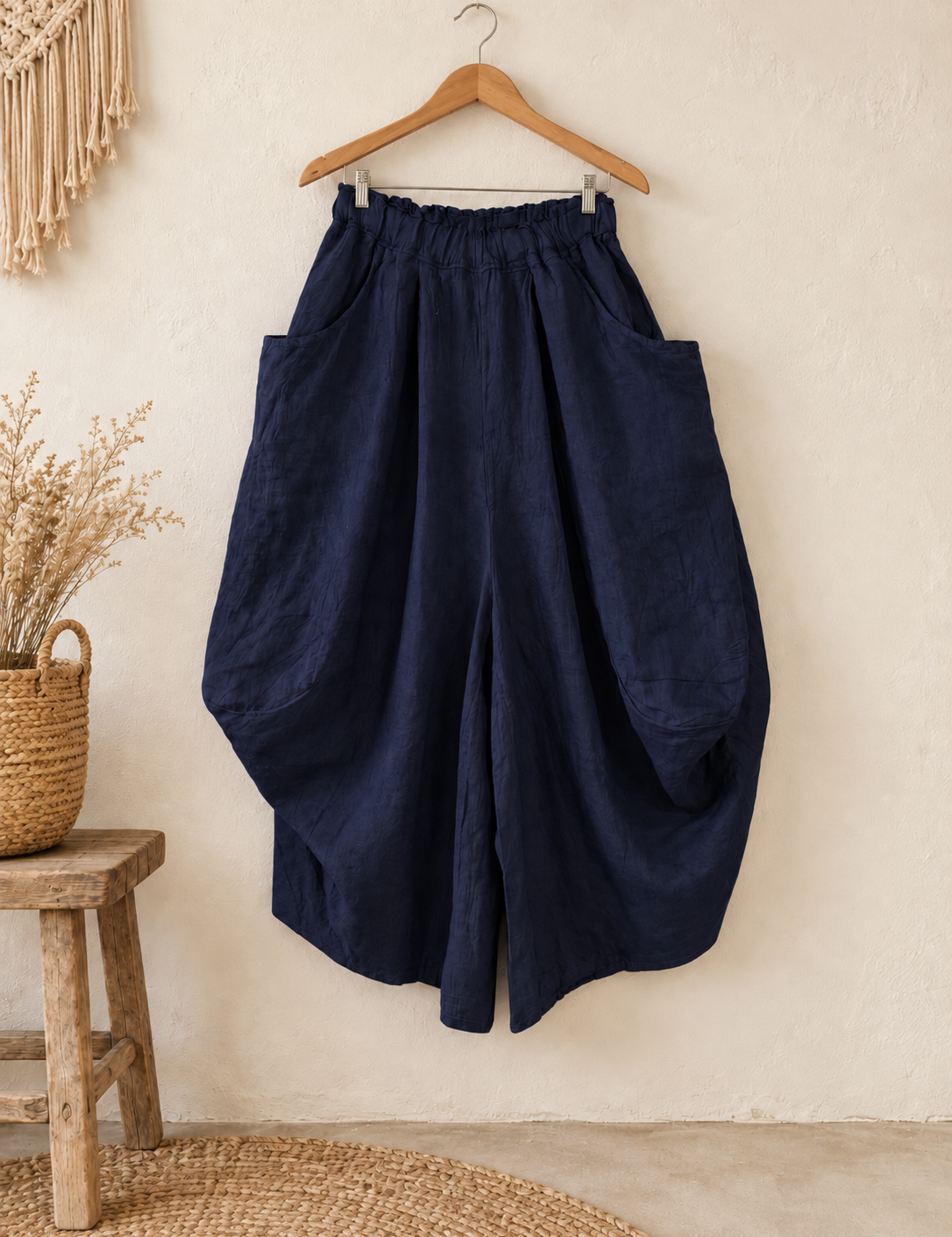 Pantalón balloon bolsillo lino italiano