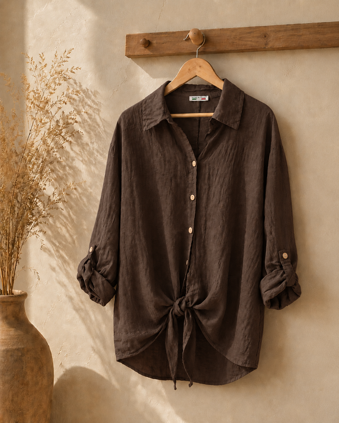 Blusa lino nudo italiana