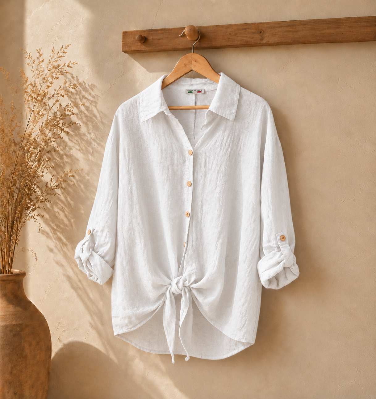 Blusa lino nudo italiana