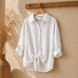 Blusa lino nudo italiana