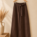 Pantalón cinturón lino italiano