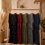 Vestido seda capas italiano