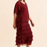 Vestido seda capas italiano
