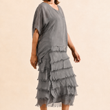 Vestido seda capas italiano