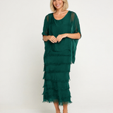 Vestido seda capas italiano