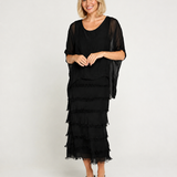 Vestido seda capas italiano