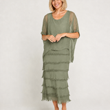 Vestido seda capas italiano