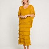 Vestido seda capas italiano