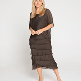 Vestido seda capas italiano