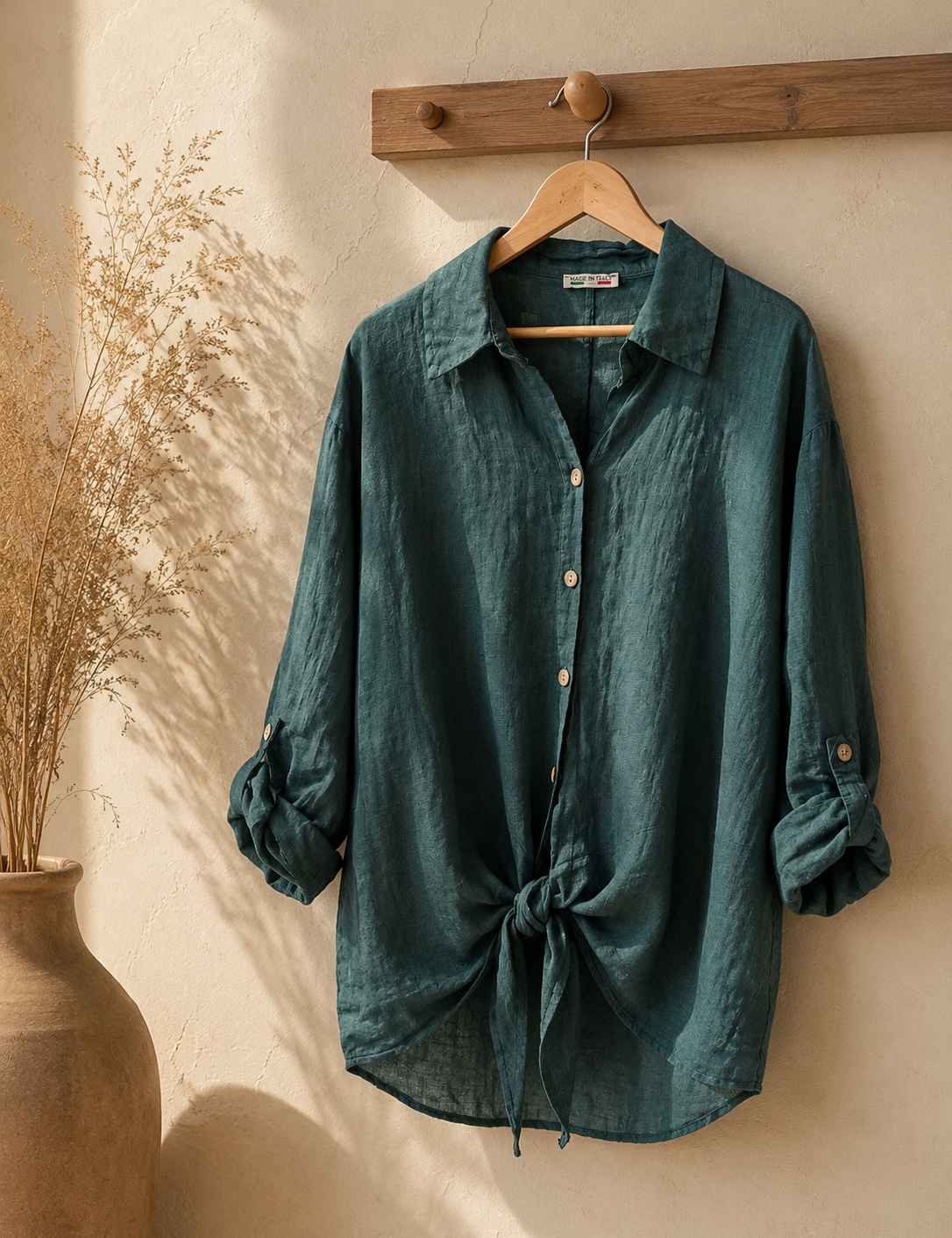Blusa lino nudo italiana