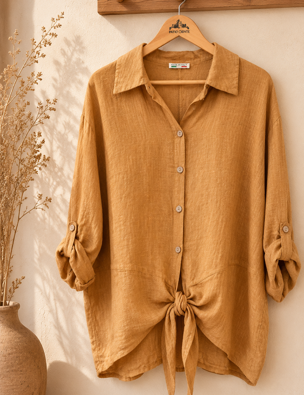Blusa lino nudo italiana