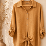 Blusa lino nudo italiana