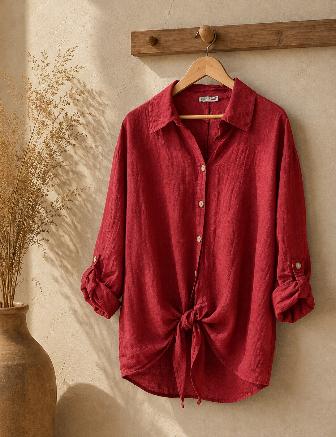 Blusa lino nudo italiana