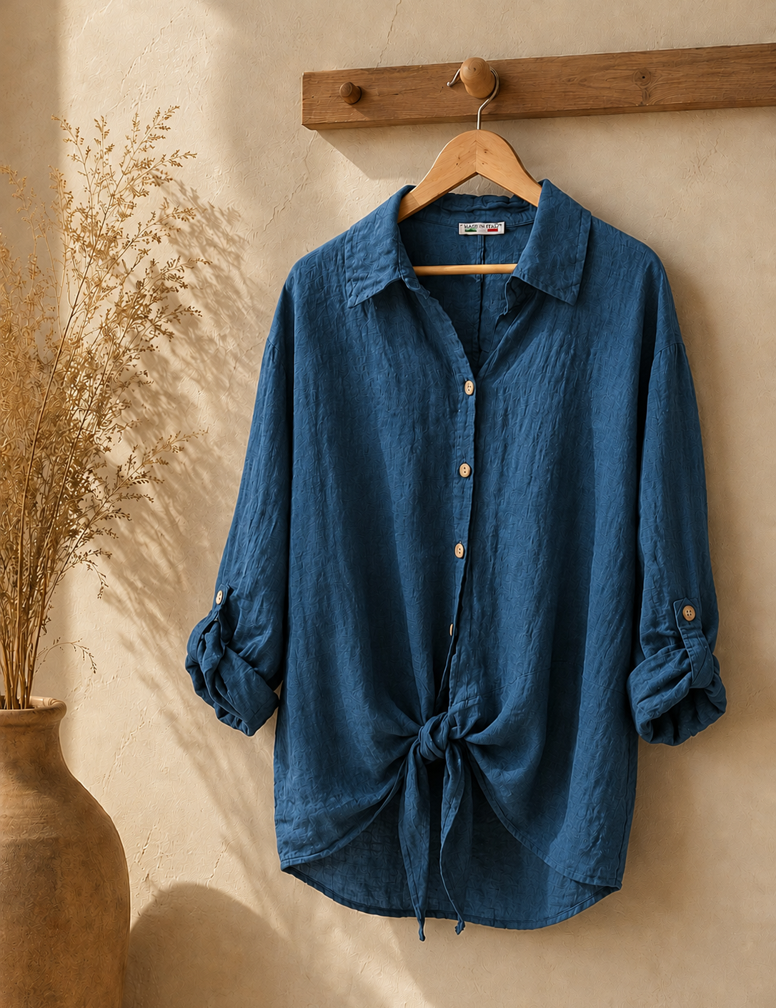 Blusa lino nudo italiana