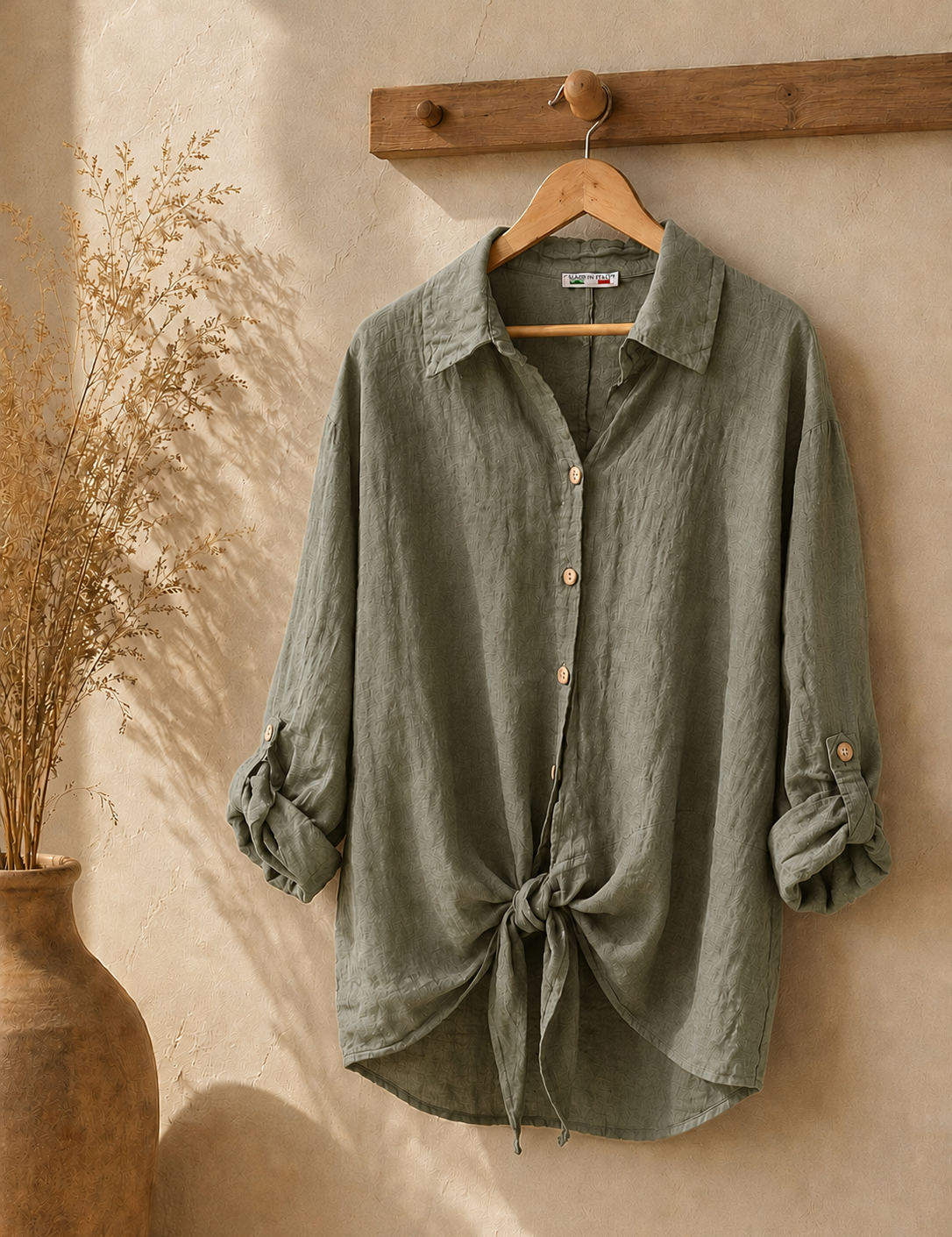 Blusa lino nudo italiana