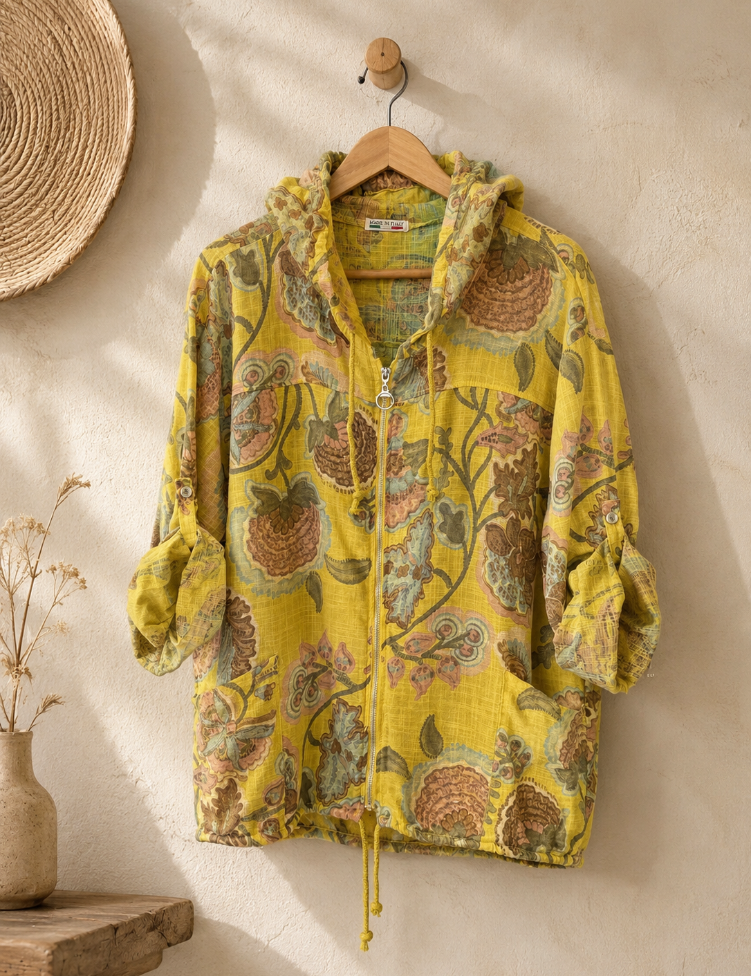 Chaqueta capucha estampada italiana