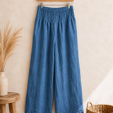 Pantalón lino ancho italiano