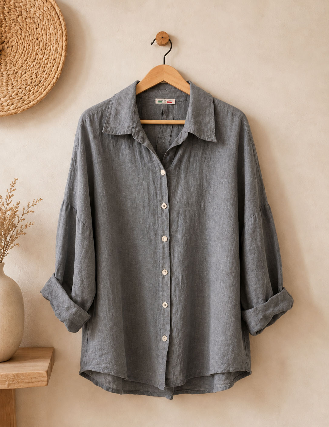 Blusa lino larga italiana